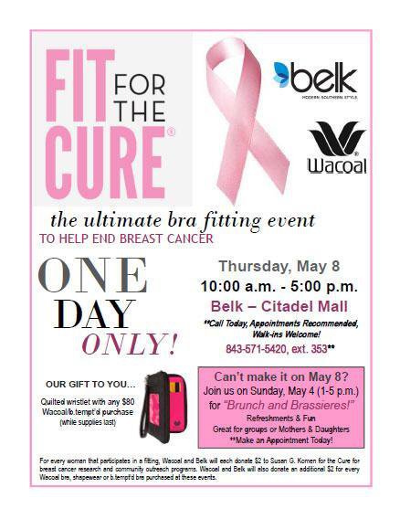 Fit for the Cure this Thursday at Belk in West Ashley - Holy City