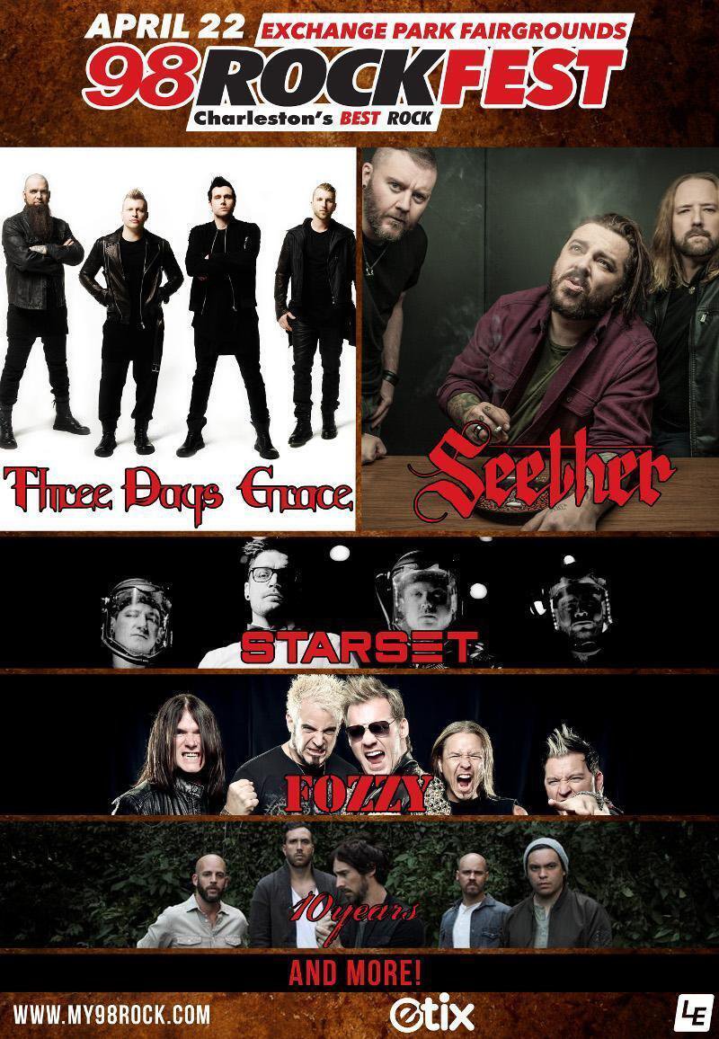 98 Rockfest Returns In April With Three Days Grace, Seether, & More ...