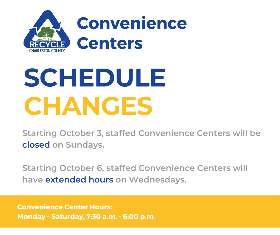 Schedule Changes to Charleston County Convenience Centers Holy City