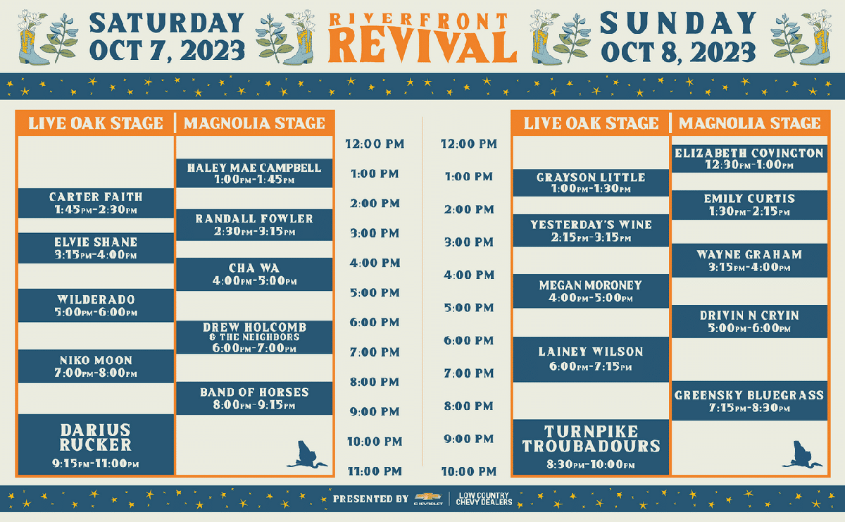 Riverfront Revival Releases 2023 Daily Schedule Holy City Sinner