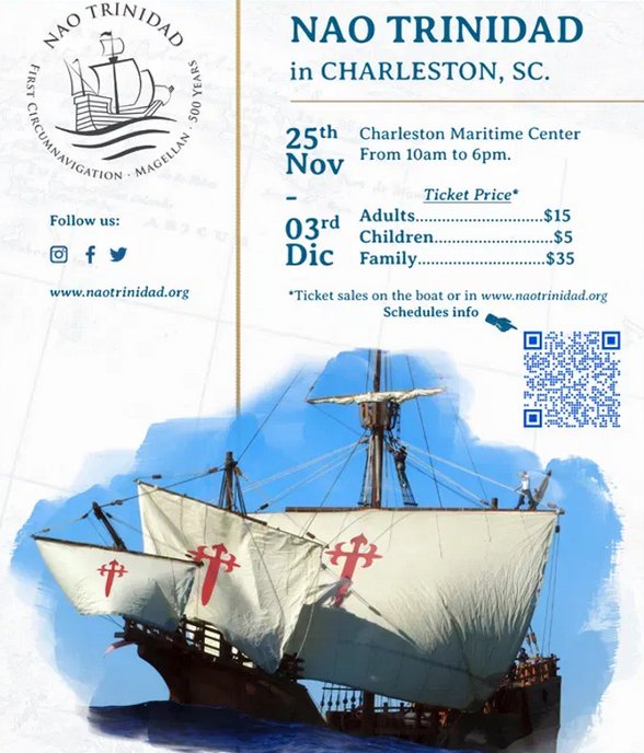 Nao Santa María's replica sails up to The Wharf  A Spanish cultural event  in Washington, D.C. from 11/07/2019 until 11/17/2019