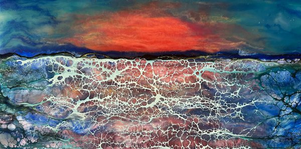 CharlestCraftsGalleryMarty Biernbaum encaustic sunset .jpeg